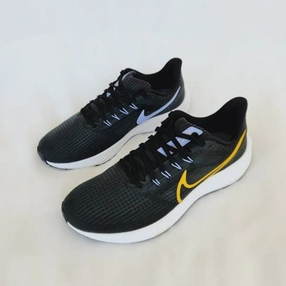 10 WOMEN'S Nike AIR ZOOM PEGASUS 39 BLACK PURPLE / YELLOW DH4072-004 - Picture 2 of 10